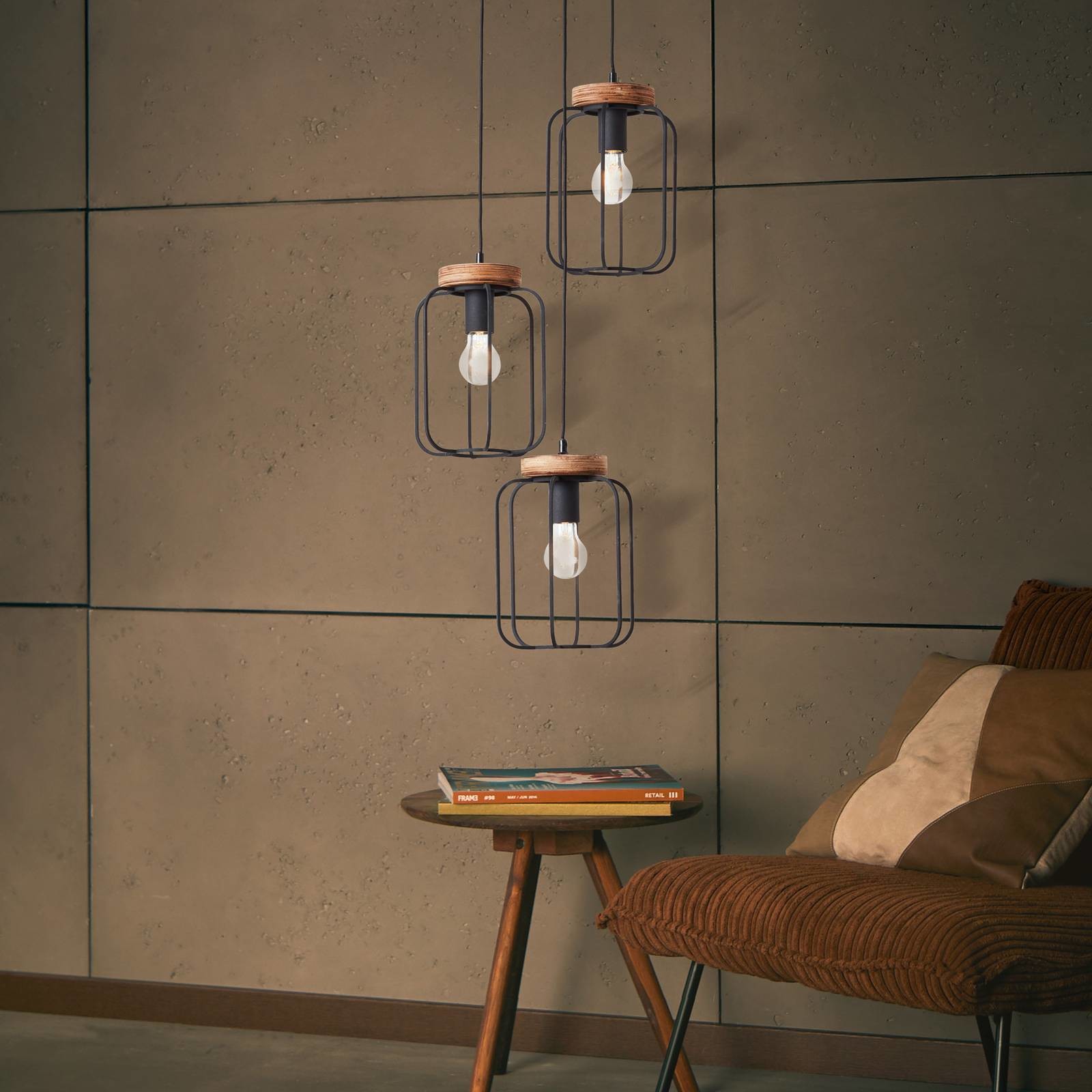 Brilliant Lampa wisząca Tosh, 3-punktowa, okrągła
