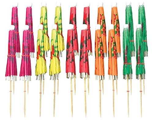 Amscan Parasol-dekoracyjna Wykałaczka, 20er Pack, kolorowe Chen, 10 cm 40117