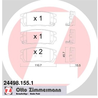 ZIMMERMANN Klocki hamulcowe - komplet 24498.155.1