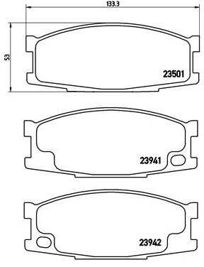 BREMBO Zestaw klocków hamulcowych, hamulce tarczowe P 54 024