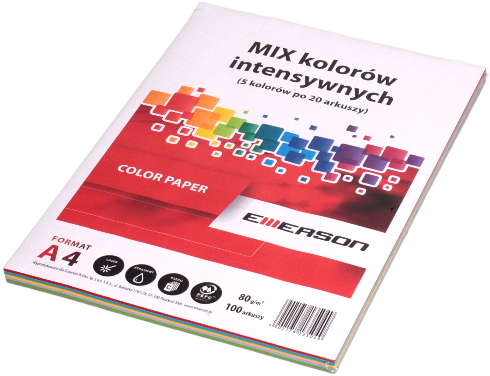 Emerson Papier ksero A4 80g mix/intensywny (100)