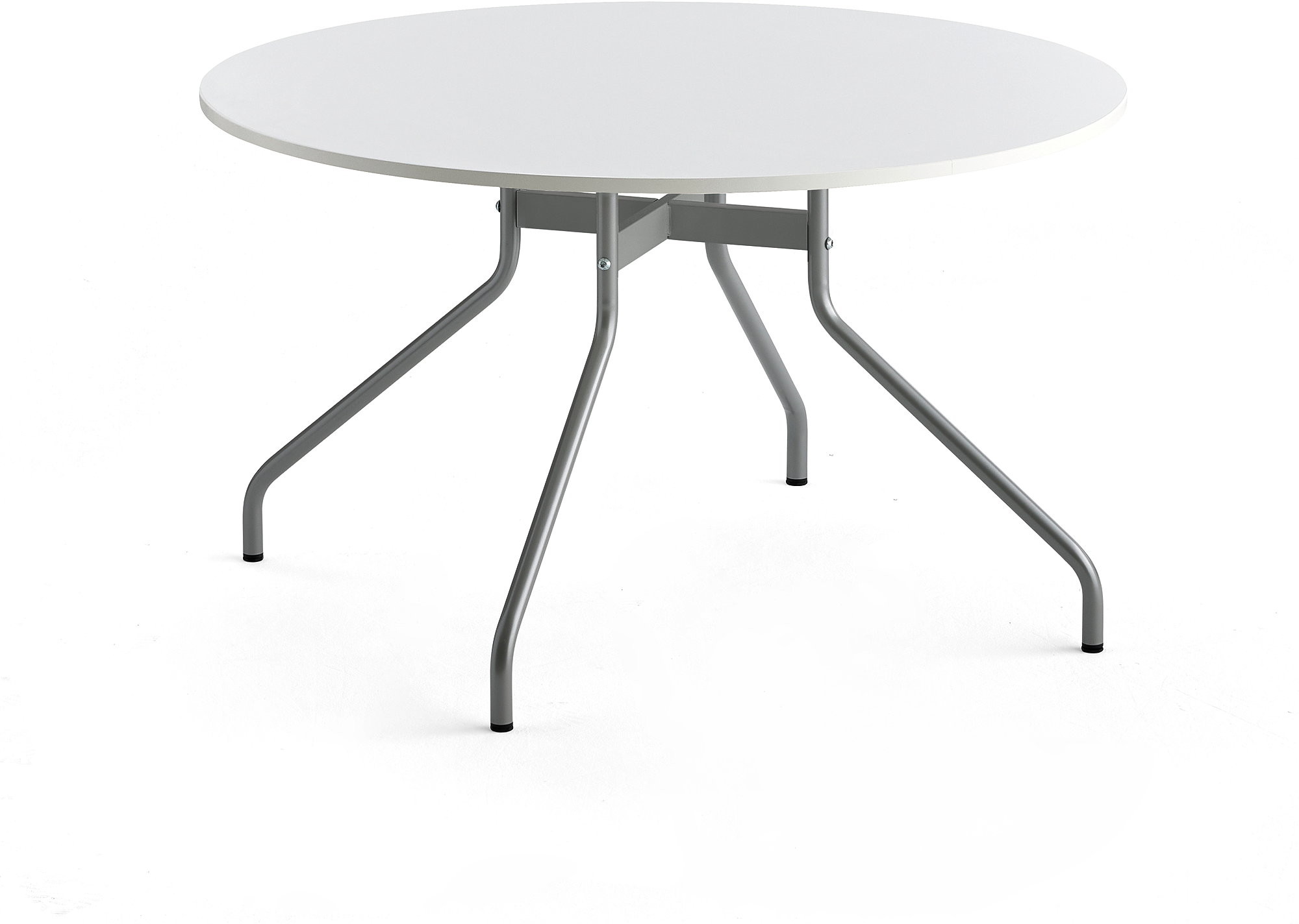 AJ Produkty Stół AROUND, 1200 mm, biały laminat, szary aluminium