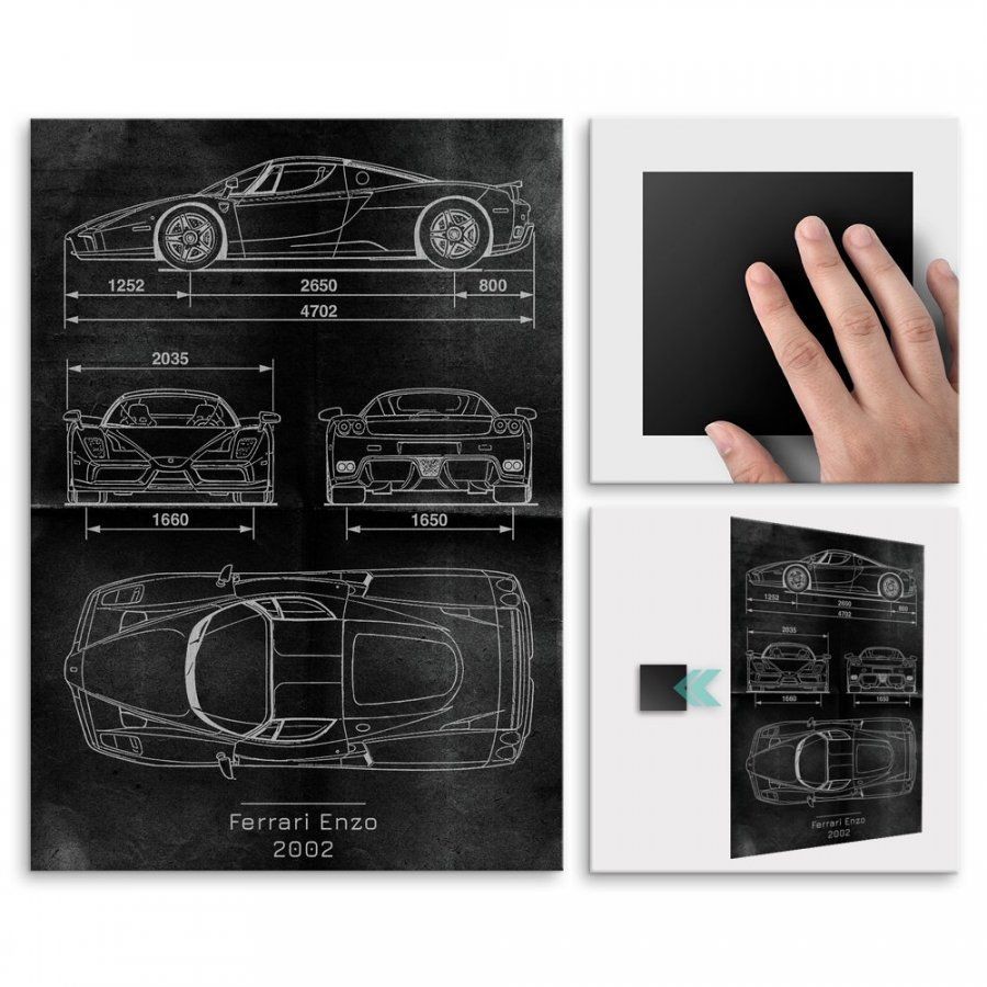 Pix4home Plakat metalowy Ferrari Enzo Projekt Graphite L POS-L-03011