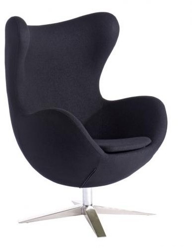 D2.Design Fotel Jajo szeroki wełna czarny JA-2704 24138