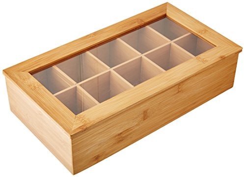 Kesper Tee pudełko z 10 przegródkami, bambus, brązowy 58901