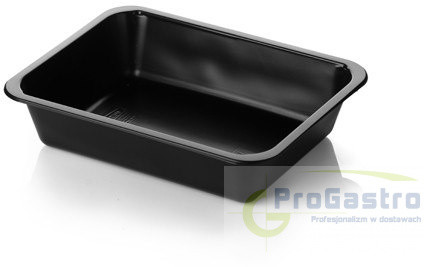 Pojemnik 227x178x45 mm niedzielony obiadowy do zgrzewu czarny 80 sztuk