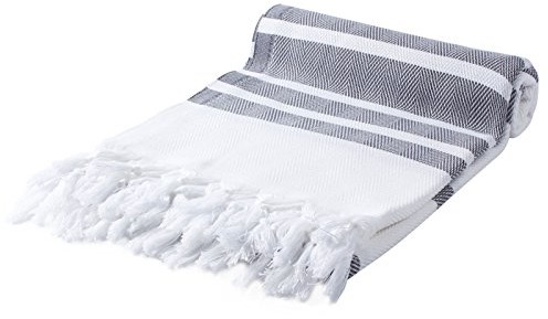 CACALA cacala turecki ręczniki do rąk  tradycyjny produkt Peshtemal Hamamtuch razy wzornictwo do łazienek, na plażę i sauna  100% bawełna, ultra-miękki, szybkoschnący, chłonne PES-BALIKSIRTI-ANTRASIT