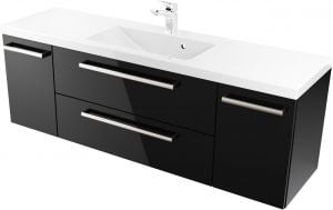 Furni Szafka z Umywalką ATHOS 140 cm D BLACK ATHC UM 140 D
