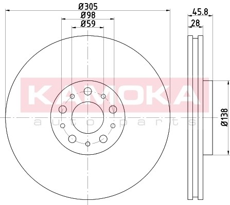 KAMOKA Tarcza hamulcowa 103294 103294