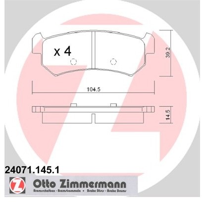 ZIMMERMANN Zestaw klocków hamulcowych, hamulce tarczowe 24071.145.1