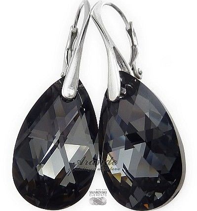 Swarovski Piękne Kolczyki Silver Night Srebro