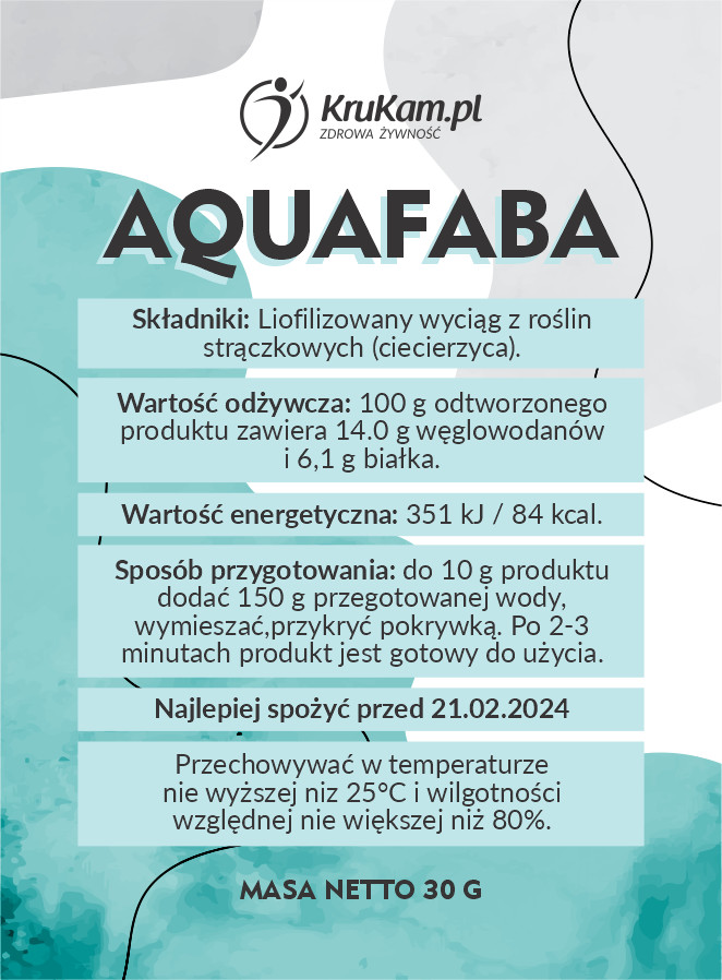 KruKam Aquafaba (wyciąg z ciecierzycy) liofilizowana 30g