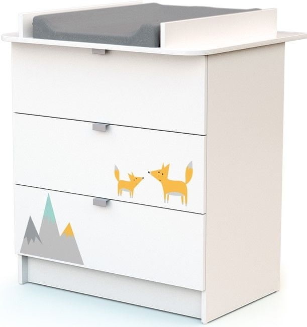 AT4 komoda z przewijakiem WEBABY szary lis