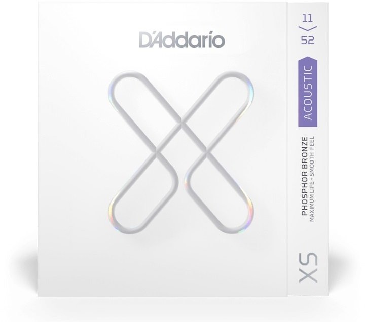 DAddario XSAPB1152 Struny do gitary akustycznej brąz fosforowy, niestandardowe światło, 11-52 XSAPB1152