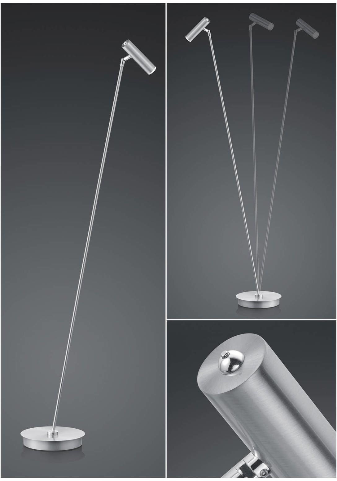 B-Leuchten Tom lampa stojąca LED, nikiel