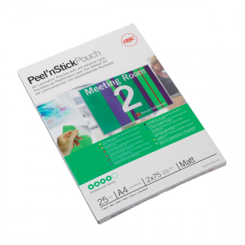 Acco Folia Peel-n Stick Pouch A4 2x75mic mat 3747530
