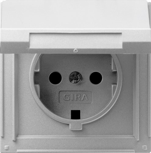 Gira TX_44 045465 gniazdo schuko z klapką (WG UP), aluminium 045465