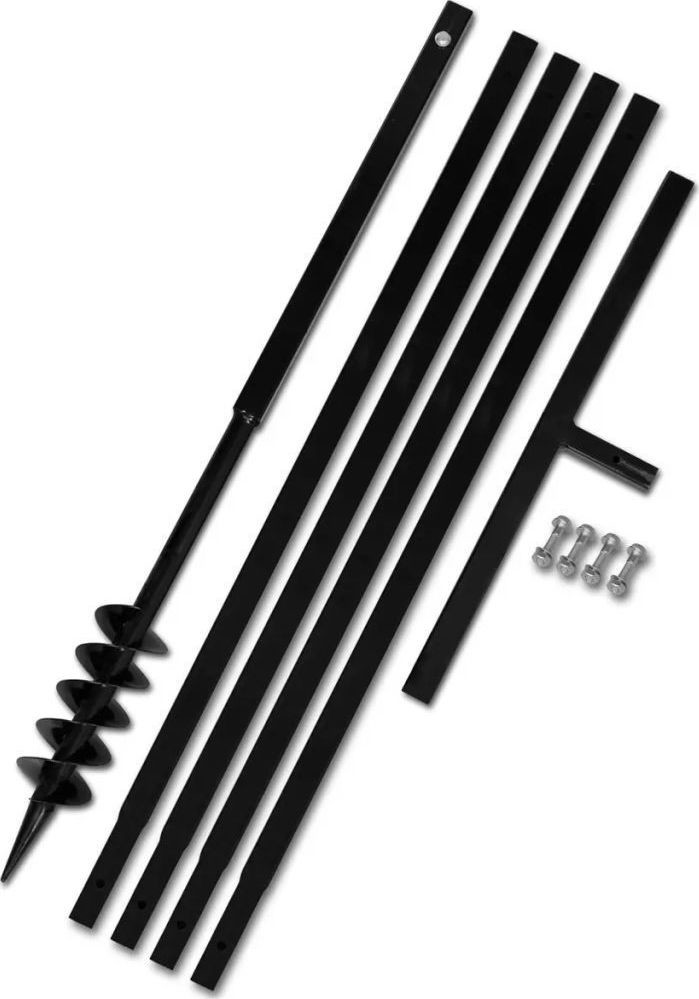 vidaXL Świder glebowy z uchwytem 80 mm przedłużany 5 m stal 270539