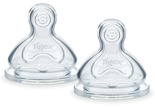 Tigex Tigex Wolnostojący + smoczek do butelek | Silikonowe smoczki antykolkowe z szerokim kołnierzem | +6 miesięcy | Zestaw 2 szt