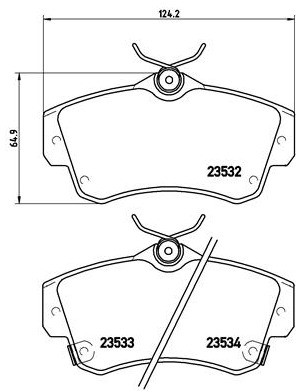 BREMBO Zestaw klocków hamulcowych, hamulce tarczowe P 11 012