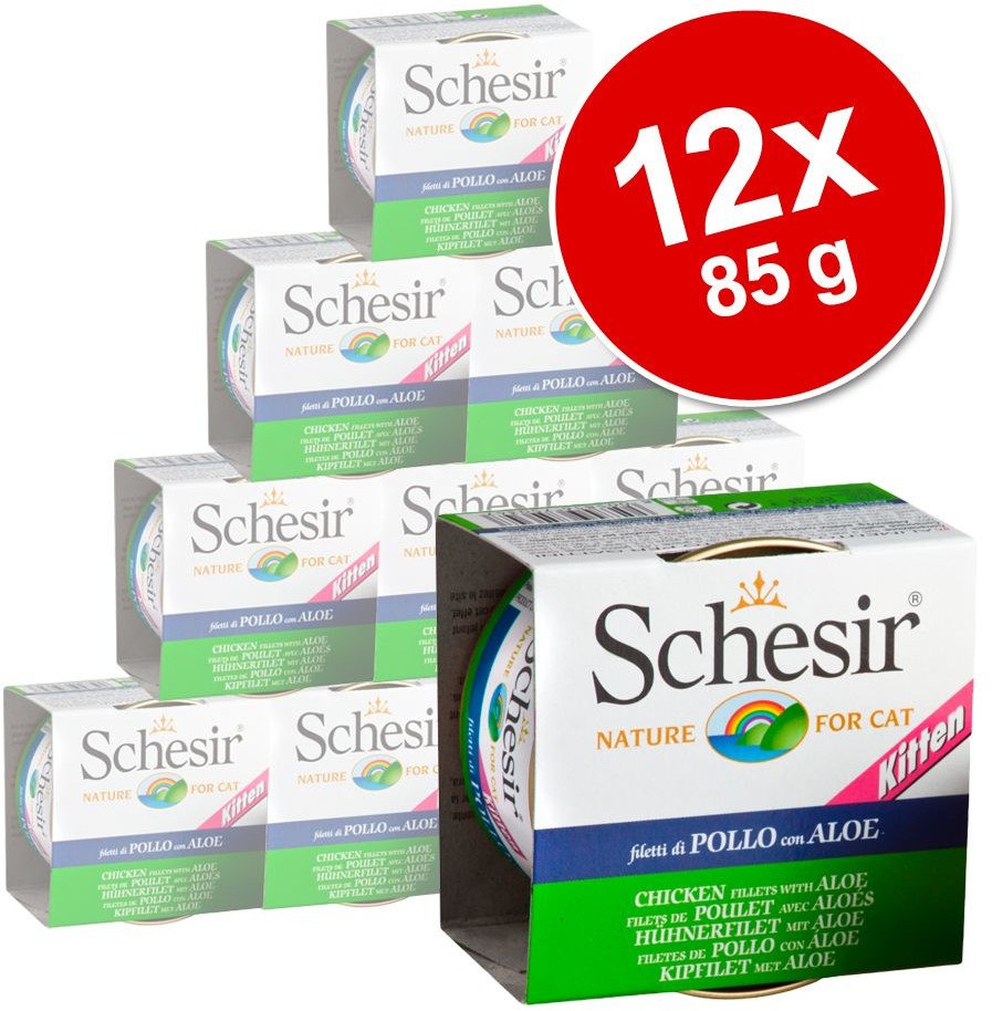 Schesir Kitten dla kociąt 6 x 85 g - Kurczak z aloesem