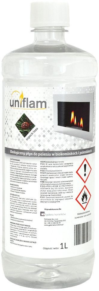 Płyn do biokominków ekologiczny UNIFLAM las 1l BIO/UNI/EKO/1L/F