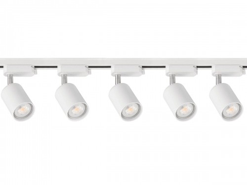 LED Plus 5 x Reflektor szynowy LED na żarówkę GU10 biały + szyna 2m 024-G10-WHT-7