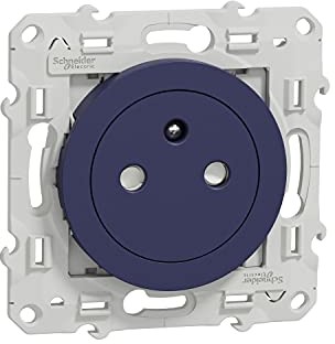 Schneider Electric Odace, gniazdo 2P+T równoległe - kobalt - szybkie połączenie - S550052 S550052