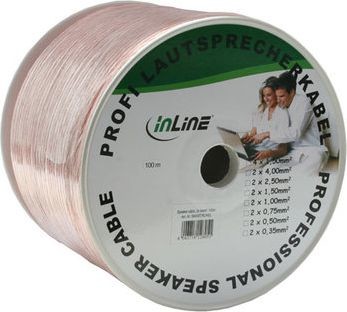 InLine Kabel speakercable 50M 2x 2.5mm2 CCA transparent 50M - 98350T