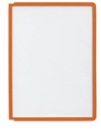 Durable 560600 Panel A4 panel informacyjny, obramowanie z polipropylenu, format A4, 5 sztuk w opakowaniu, pomarańczowy DIN A4 560609