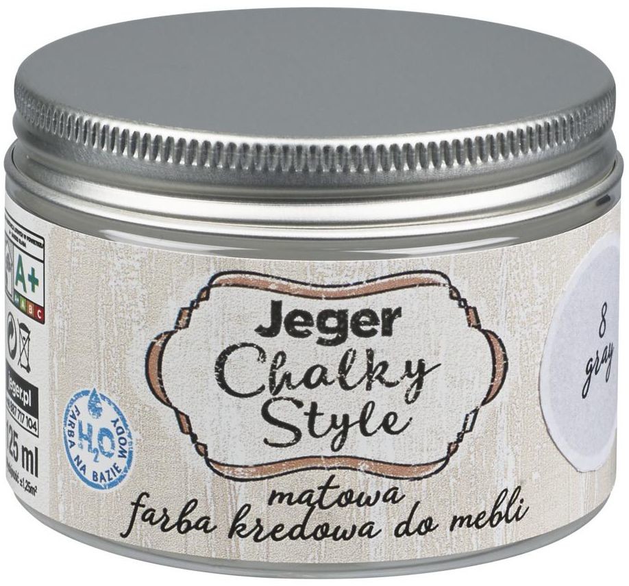JEGER Farba kredowa do mebli CHALKY STYLE 125 ml Gray Matowa JEGER