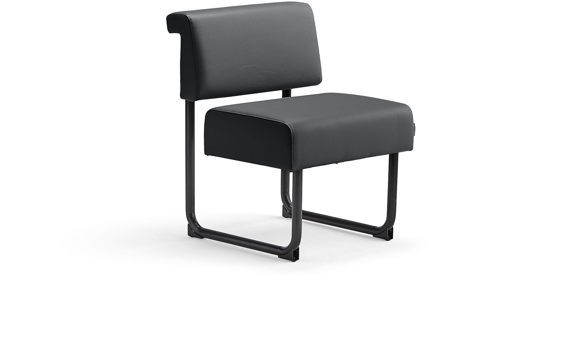 AJ Produkty Sofa START, 600 mm, skóra ekologiczna, antracyt