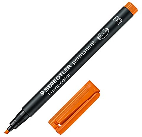 Staedtler 314 Lumocolor pisak uniwersalny szer.-koronka, ok. 1.0 lub 2.5 MM, etui na Permanent, 10 sztuk w kartonie, pomarańczowy 314-4