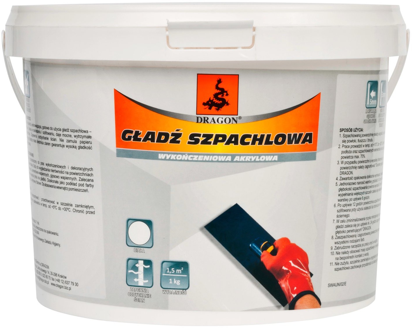 OBI Dragon Masa szpachlowa wykończeniowo-dekoracyjna 5 kg