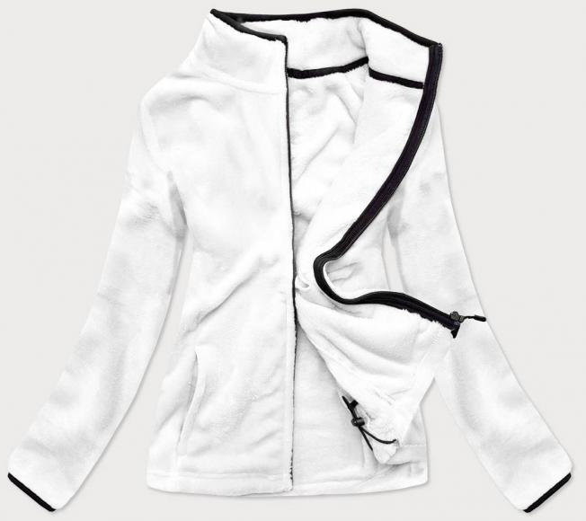 J.STYLE PLUSZOWA DAMSKA BLUZA ZE STÓJKĄ BIAŁO-CZARNA (HH002-45-1) - J.STYLE