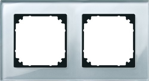 Merten 489260 m-Plan prawdziwe szkło ramki, 2 kieszeń, diamentowy srebrny 1329038