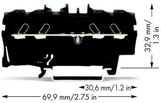 WAGO Terminal przepustowy WAGO 5.20 mm Sprężynowe czarny 2002-1405 100 szt 2002-1405
