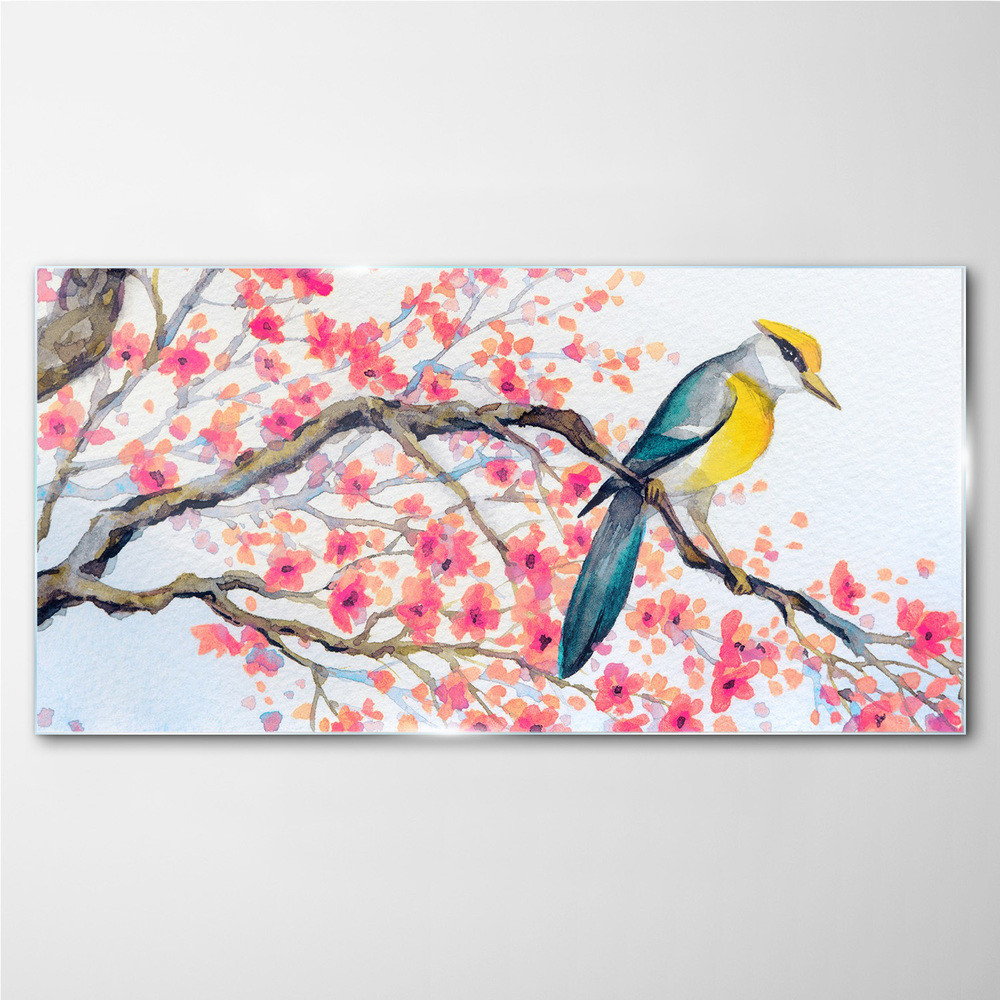 PL Coloray Obraz Szklany drzewo ptak zwierzę 120x60cm