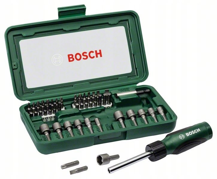Bosch Komplet bitów z wkrętakiem 46 części Robust