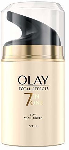 Olay Total Effects 7 w 1 krem nawilżający do codziennego użytku dla kobiet, z LSF 15, 50 ml, krem na dzień z witaminą E, B3 i B5 do pielęgnacji i ochrony skóry, krem do twarzy dla kobiet, do pielęgnac