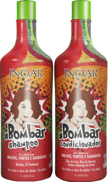 Inoar INOAR Bombar szampon + odżywka odbudowująca do włosów 2x1000ml 14113