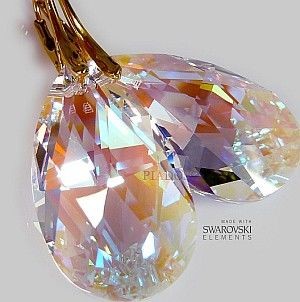 Swarovski PROMOCJA duże kolczyki BLUE AURORA