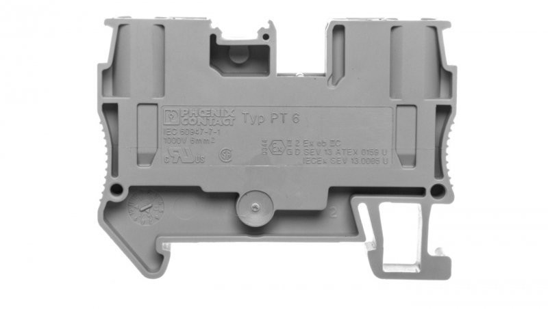 Phoenix Contact Listwa zaciskowa przepustowa 2-przewodowa 0,5-10mm2 szara PT 6 3211813 50szt. 3211813