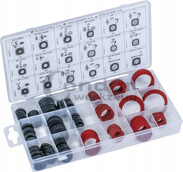 Zestaw Uszczelek Sanitarnych Gumowe Fibrowe 141SZT