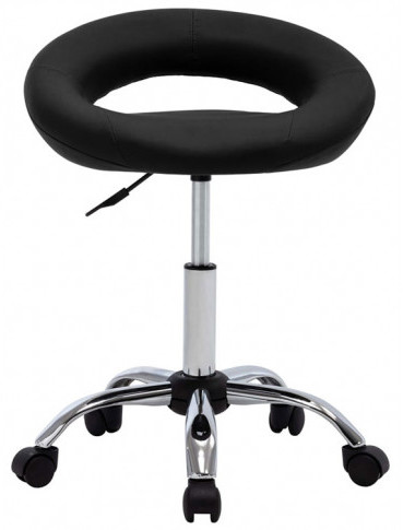 Czarny fotel obrotowy bez oparcia R4-P38