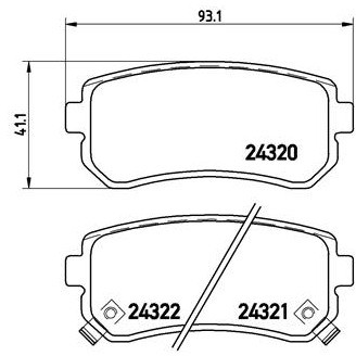 BREMBO Zestaw klocków hamulcowych, hamulce tarczowe P 30 025