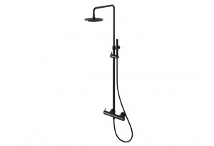 Kohlman QW273AB AXEL BLACK komplet prysznicowy natynkowy z baterią termostatyczną