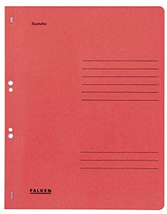 FALKEN Oryginalny zestaw 50 szt. zeszytów z oczkami Made in Germany. Z kartonu z recyklingu z całą przednią pokrywą, zeszyt handlowy i urzędowy na DIN A4 czerwony zeszyt kolekcjonerski Niebieski Anioł