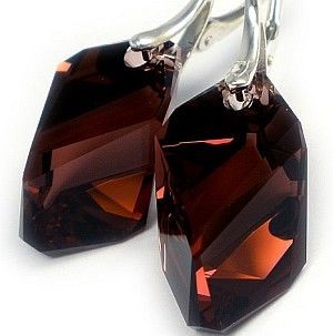 Swarovski Kolczyki Srebro Kolory Burgund