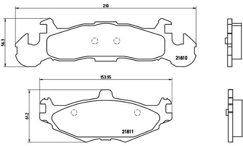 BREMBO Zestaw klocków hamulcowych, hamulce tarczowe P 11 001